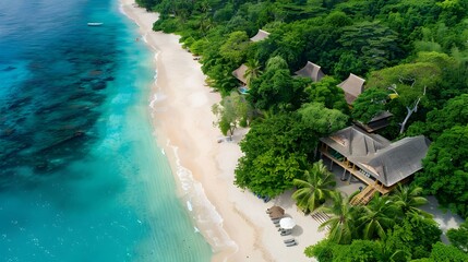 Fototapeta premium Beach resort on a tropical picture