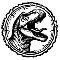 Naklejka premium Dinosaur head SVG vector transparent background PNG clipart