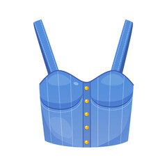 Vector fashionable stylish denim corset isolated on white background.
