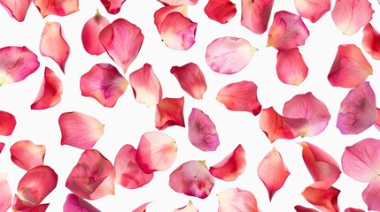Fototapeta premium Delicate Floral Watercolor Pattern with Scattered Rose Petals Elegantly Displayed