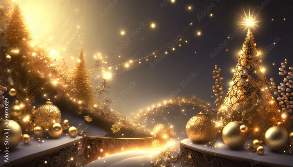 Poster golden christmas background