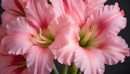 Fototapeta premium A elegent pink gladiolus flower closeup view