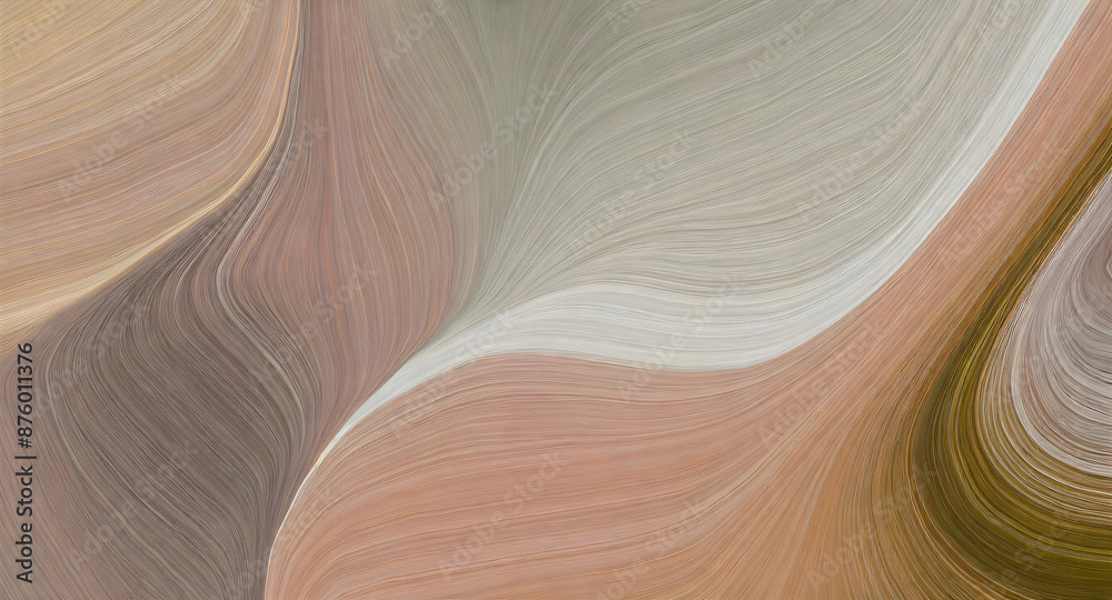 Wall mural unobtrusive header with elegant curvy swirl waves background design with rosy brown, light. generati