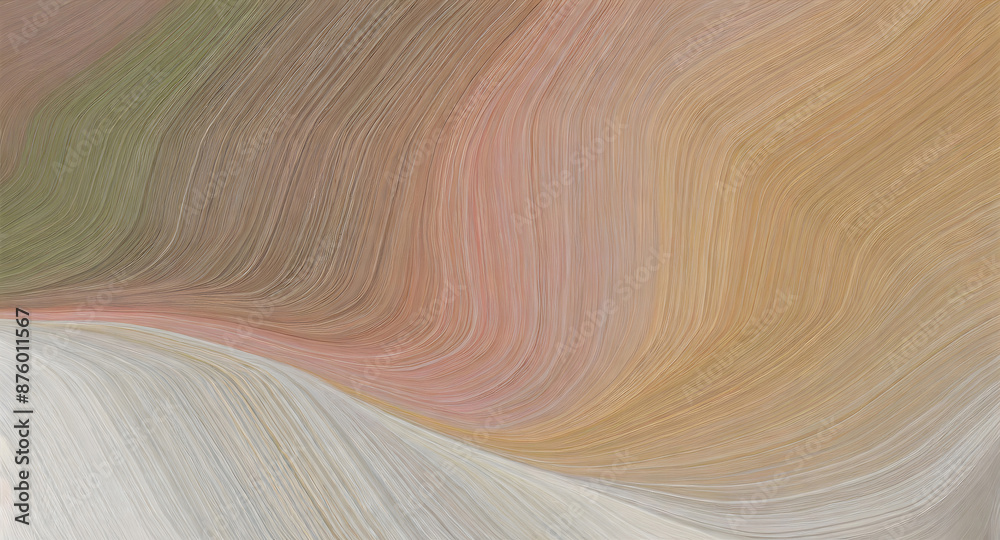 Wall mural unobtrusive header with elegant curvy swirl waves background design with rosy brown, light. generati
