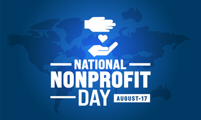 National Nonprofit Day. Holiday concept  Geometric design suitable for greeting background, banner, placard, card, and poster design template  text inscription. vector illustration.