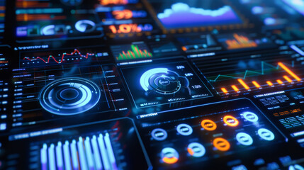 Digital marketing data visualization with graphs and charts