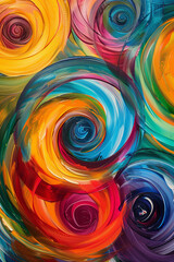 vibrant and dynamic abstract swirls with bold colors and expressive brushstrokes, capturing the essence of movement and energy