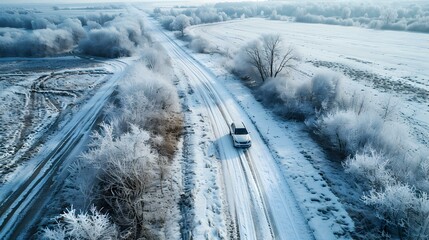 A car on a winter track picture