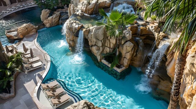 A pool with a grotto image