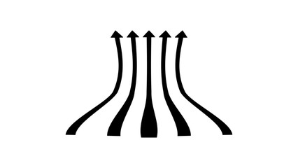 growing business, arrows up,   black isolated silhouette 