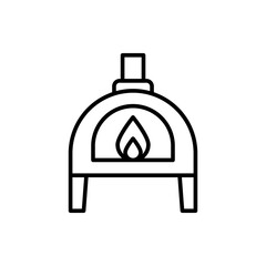 Pizza oven outline icons, minimalist vector illustration ,simple transparent graphic element .Isolated on white background