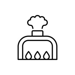 Pizza oven outline icons, minimalist vector illustration ,simple transparent graphic element .Isolated on white background