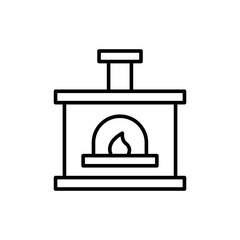 Pizza oven outline icons, minimalist vector illustration ,simple transparent graphic element .Isolated on white background