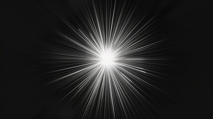 Fototapeta premium A black and white photo of a bright light shining, AI