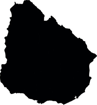 Vector silhouette map of uruguay