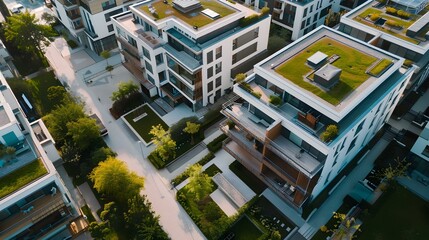 A residential area with modern architectural solutions