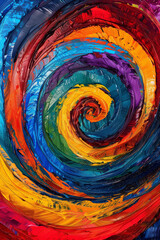 expressive and colorful abstract swirls with bold brushstrokes, creating a dynamic and energetic visual experience full of movement and creativity