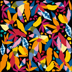 Fondo con hojas de colores variados.