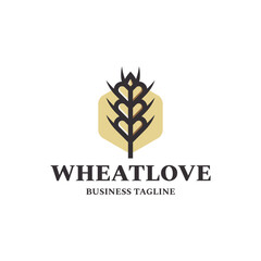wheat love logo vector