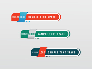 Fototapeta premium Lower third vector design. Lower third banner Bars. Streaming Video. Breaking, Sport News channel. 