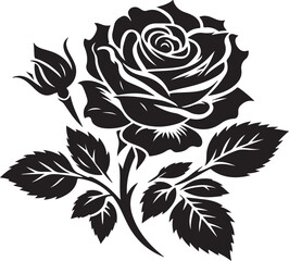 Rose silhouette vector Art Illustration Design