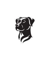 Dog head silhouette vector art design.