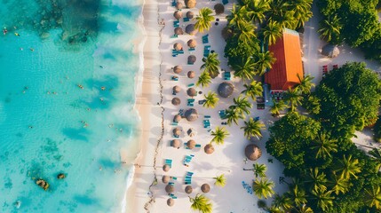 A sunny resort with a wide sandy img