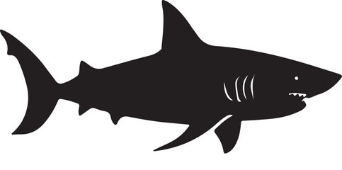 Obraz premium Shark silhouette vector art Design.