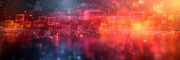 Fototapeta premium Futuristic Canvas: AI-Generated Art with Copper Neon Hues