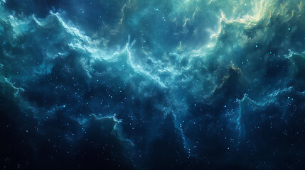 Fototapeta premium Blue-Green Abstract Canvas - Technology & Nature