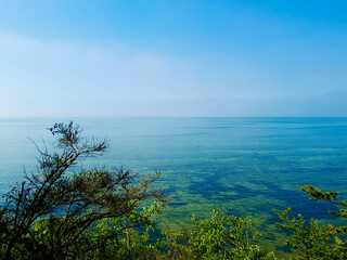 Beautiful view of crystal clean water of Pucka Bay in Poland