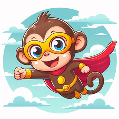 Superh&eacute;roe Mono Dibujos Animados Aventura en el Cielo