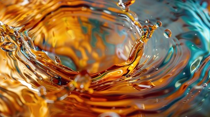 Energetic Liquid Swirls in Cocktail Mixer - Abstract Close-Up of Dynamic Movement and Texture