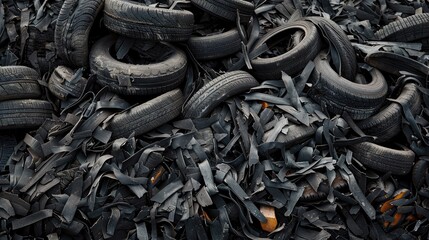 A substantial quantity of shredded tire fragments