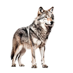 Fototapeta premium Side view of grey wolf png, Ai Generated