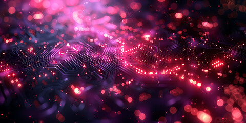 Tech Art Fusion: Abstract Background with Neon Accents
