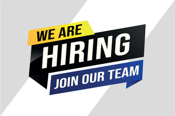 we are hiring join our team poster banner graphic design icon logo sign symbol social media website coupon

