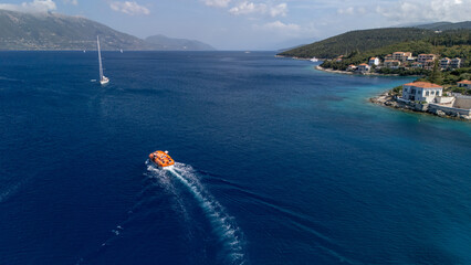 tender boat in the sea