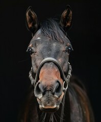 Fototapeta premium Close-Up of Brown Horse's Face