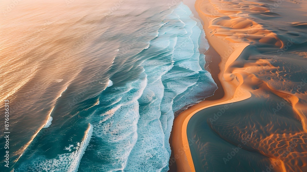 Canvas Prints Ocean with sand dunes on the shore image