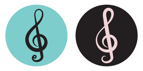 Fototapeta premium Music notes icon. Musical key signs. Vector symbols on white background.Music notes icon set, Music notes symbol, vector illustration.