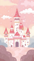 Cute castle illustration | High Quality | Wallpaper	