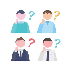 疑問を持つ男性のイラスト素材