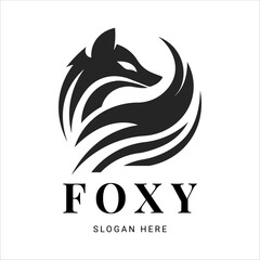 Mystical Fox Logo Vector with Captivating Black and White Design