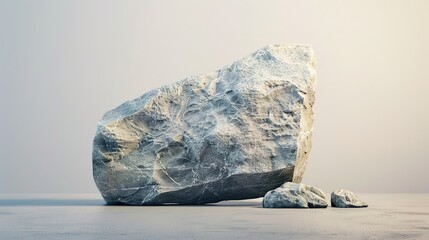 Naklejka premium Elegant Polished Granite Slab with Recess on Gradient Background