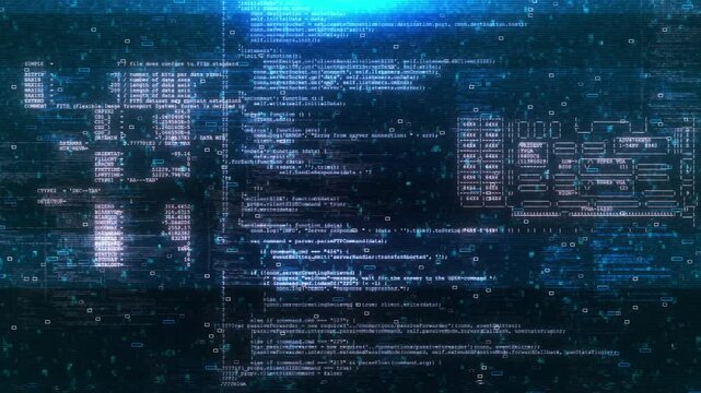 Digital Cyber security glitch effect noise background. signal Virus code software hack. computer script. Software blockchain Computer Screen Code, Glitch Effect, Error System Failure Hacked System