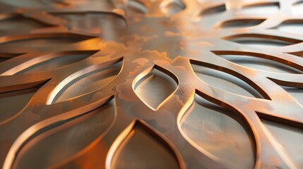 - Modern Metal Sheet with Intricate Cutout on Gradient Background