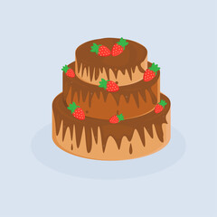 Strawberry chocolate cake