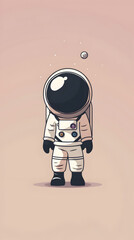 Cute astronaut illustration | High Quality | Wallpaper	
