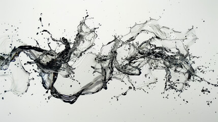 Splash of water forms the shape of italic letters, floating against a white backdrop.